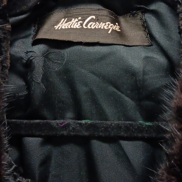 Hattie Carnegie Leather Curly Lamb & Mink Vintage Coat - Picture 2 of 15